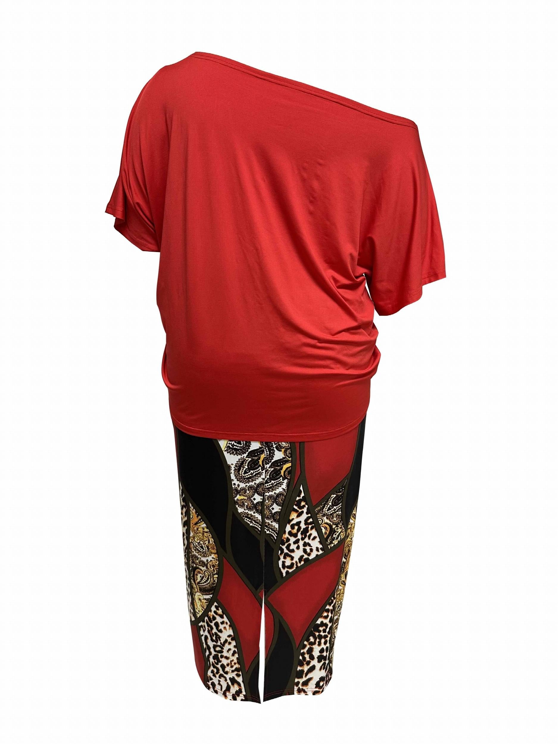  Women's Short Sleeve Tee & Skirt Outfits Two Piece Set