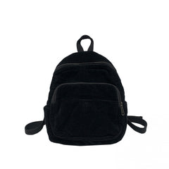 Corduroy Backpack Preppy Schoolbag Casual Travel Daypack Women