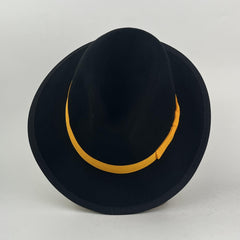 Classic Wool Fedora Hat Men & Women Yellow Purple Bow Band