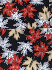 Boho Jumpsuit Women's Plus Maple Leaf Print Cold Shoulder