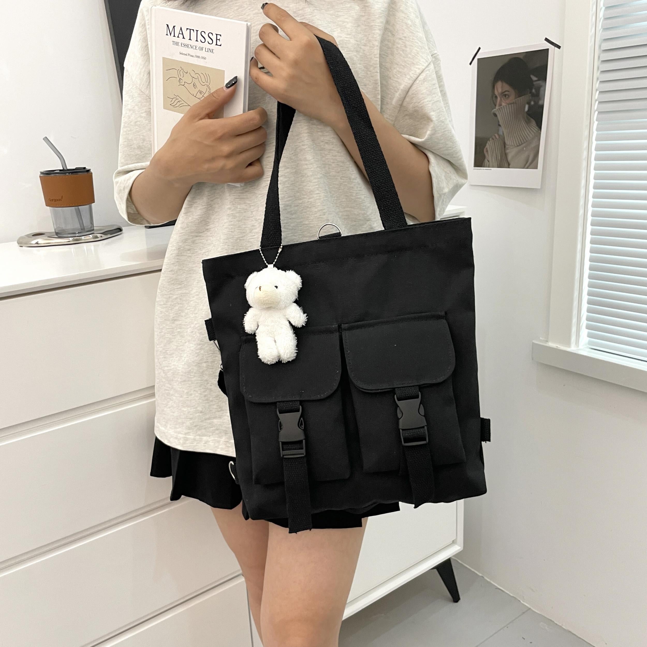 Bear Pendant Large Capacity Tote Bag