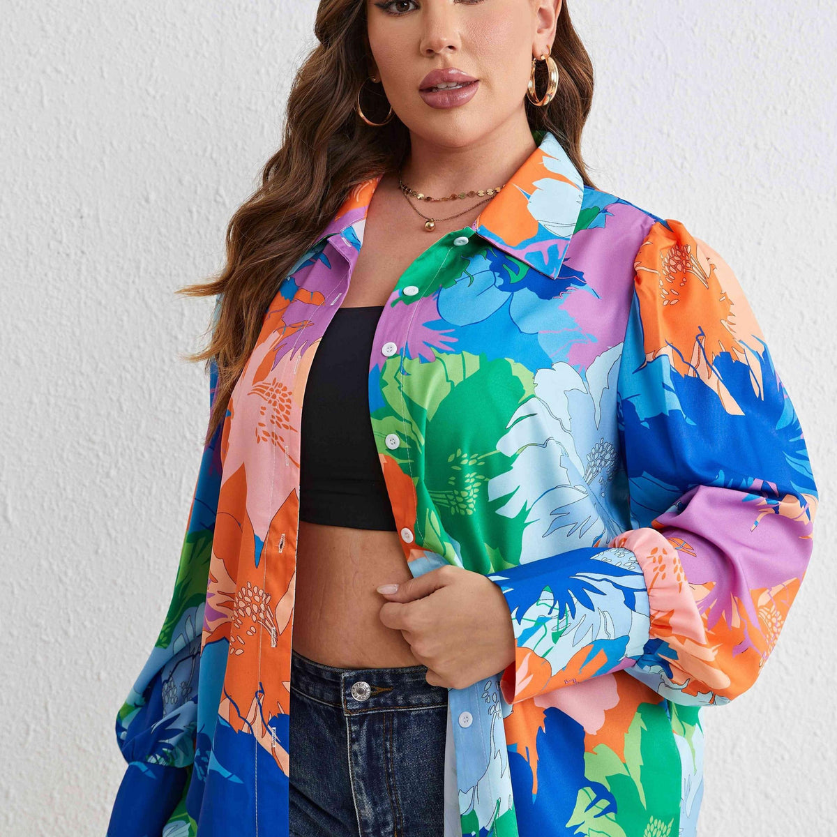  Casual Blouse Women's Long Sleeve Button Up Shirt Top