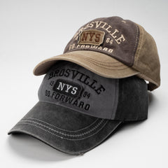 NYS Embroidery Patch Baseball Cap Washed Distressed Vintage Cotton Dad Hat