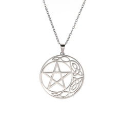 Stainless Steel Pentacle Pendant Necklace Pentagram Celtics Knot Star Circle