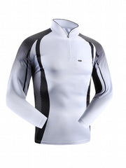 Men's Sun Protection Shirt Athletic Zip Up Rash Guard
