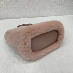 Winter Plush Female Shoulder Bag Small Tote Bag Purse Solid