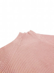  Casual Sweater Dress Solid Long Sleeve High Neck Loose Fit