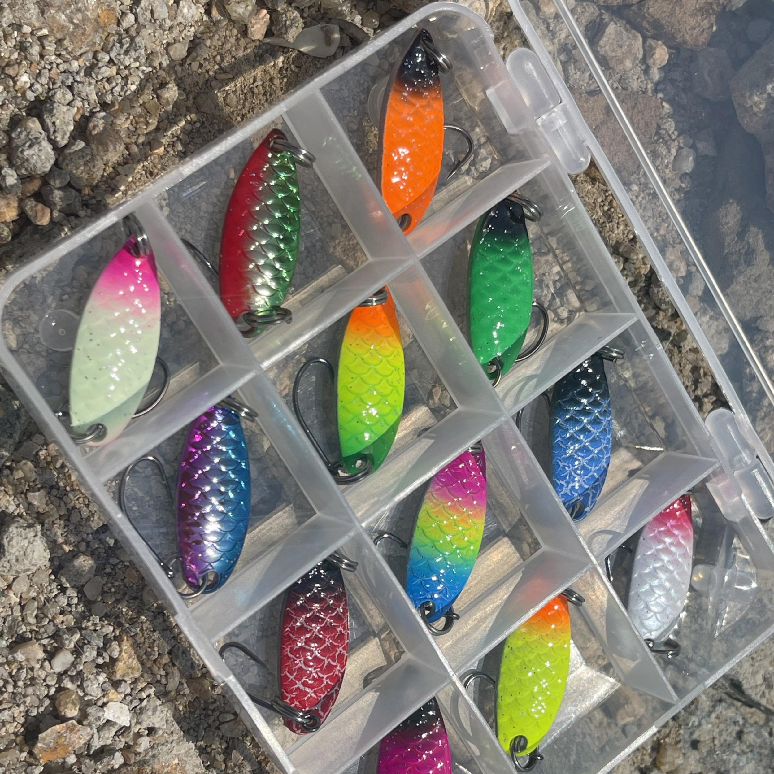 12pcs Colorful Sequin Spoon Shaped Fishing Bait Lure 2.2-2.9g Tackles