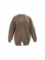  Solid Long Sleeve Open Front Cardigan