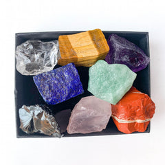 8pcs Large Rare Crystals Chakra Healing Stones Gem Collection Gift Box