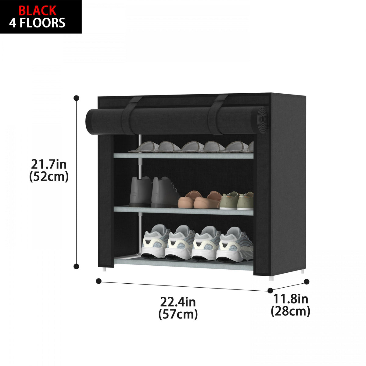 Portable Shoe Rack Foldable Shoe Organizer with Dustproof Cover