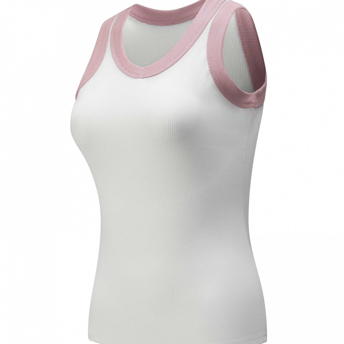 Contrast Binding Sports Tank Top Sleeveless Casual Running Crew Neck Top