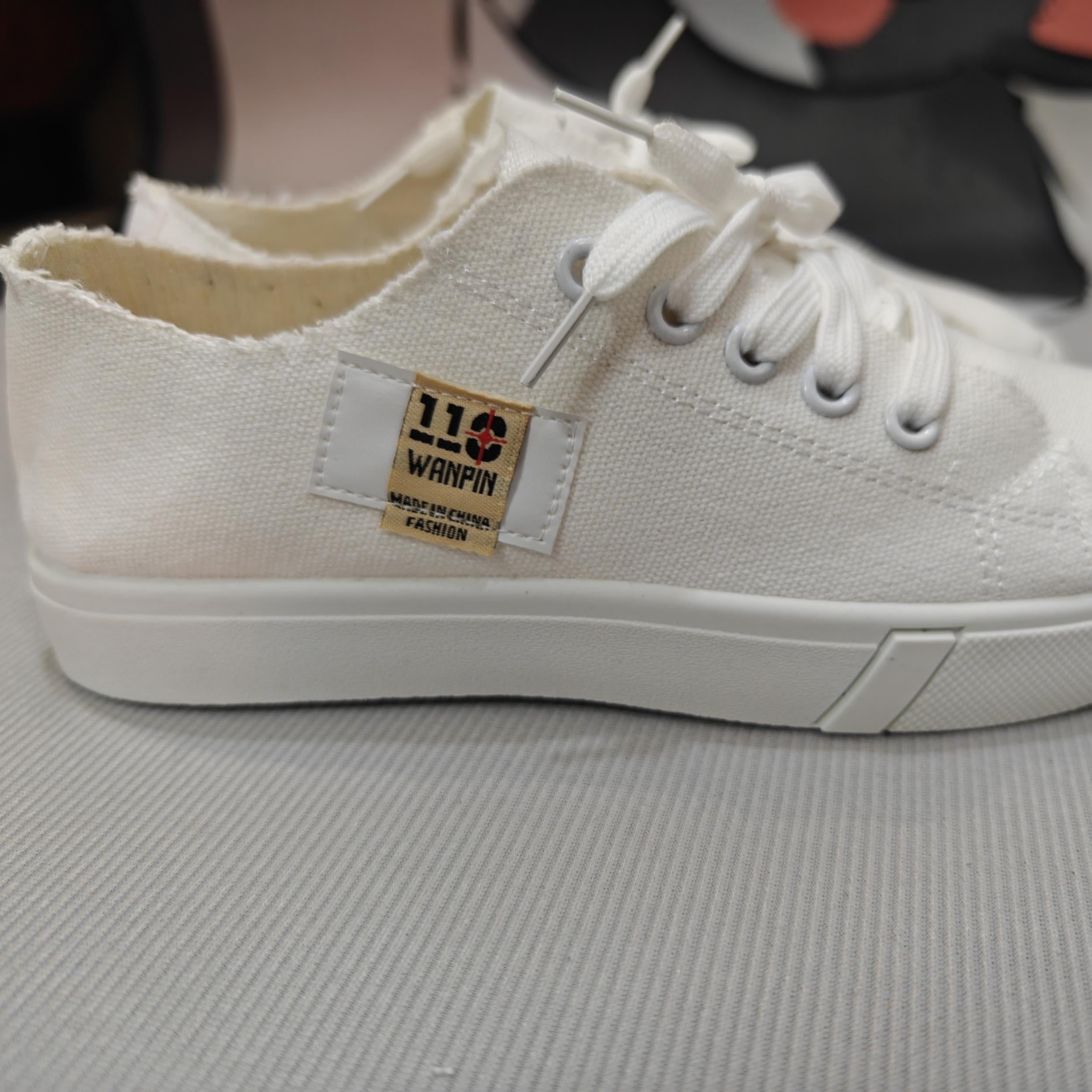 Women's Canvas Lace Up Flat Sneakers Lightweight Low Top Shoes