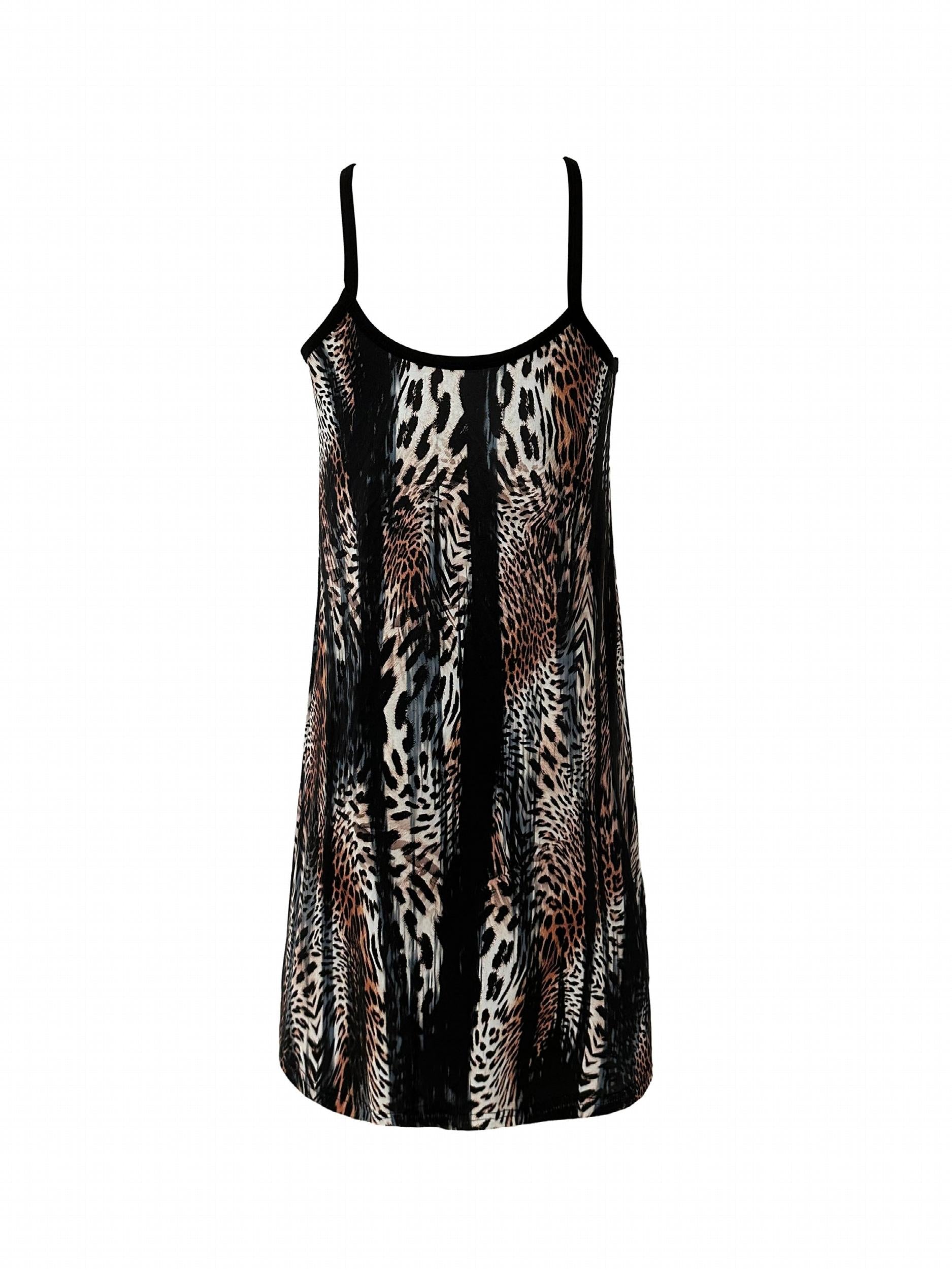 Leopard Print Slip Lounge Dress Backless Home Dress