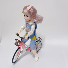 22 Inch BJD Joint Dolls Bike Pink/Brown Two Tone Plastic Doll House Accessories