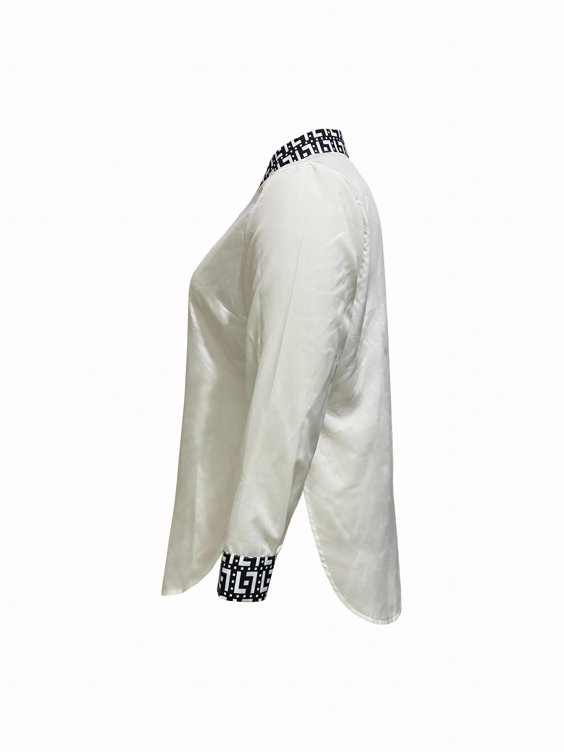 Plus Size Colorblock Geometric Print Button Up Collar Shirt