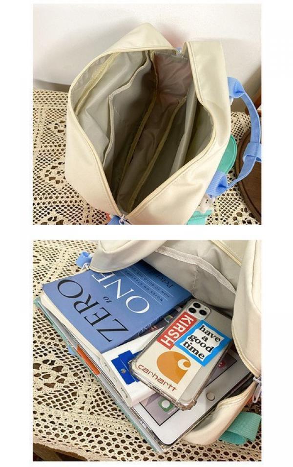Qiaoduo Waterproof Nylon Women Backpack with Transparent Pocket