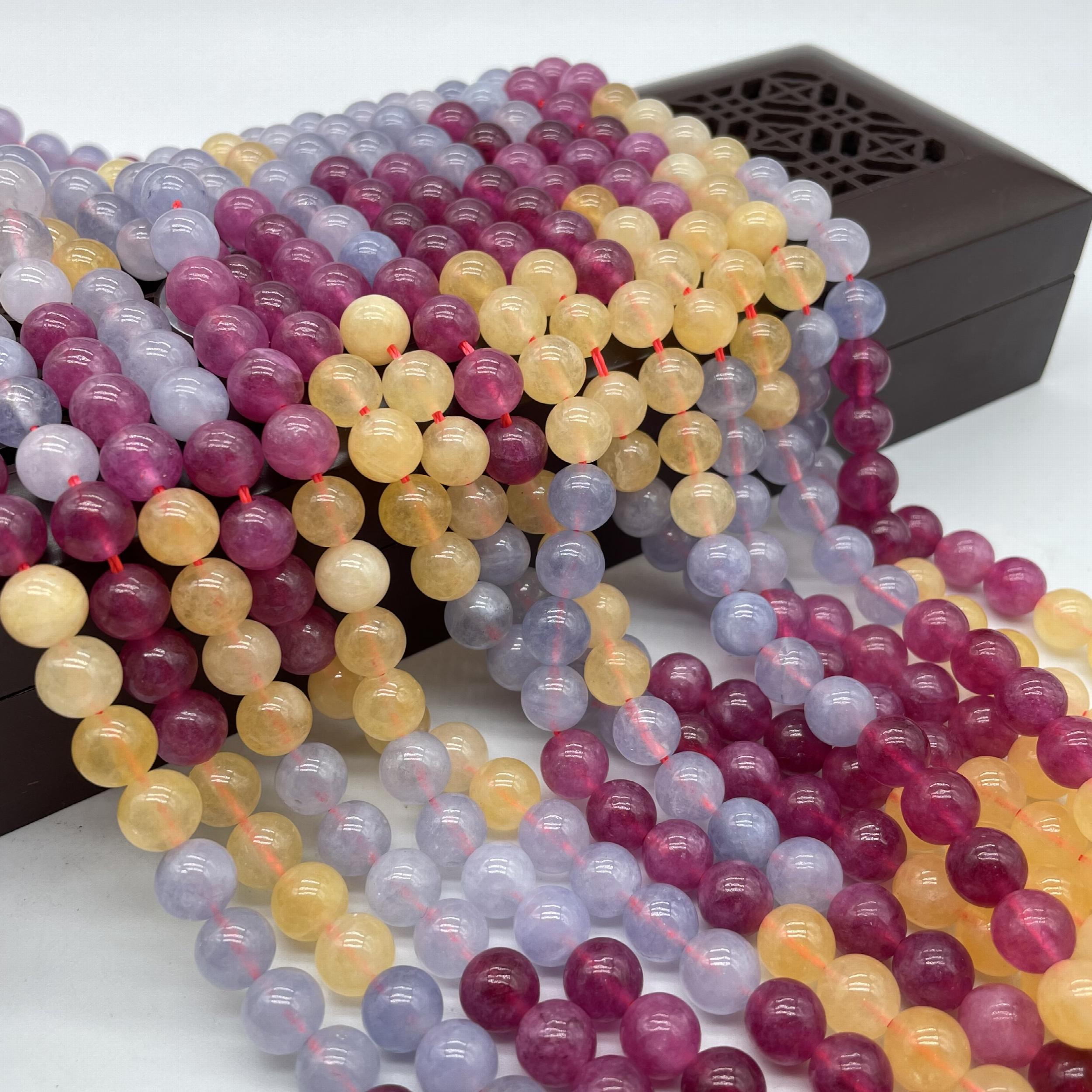 6mm Tricolor Crystal Aquamarine Citrine Pink Tourmaline Bar