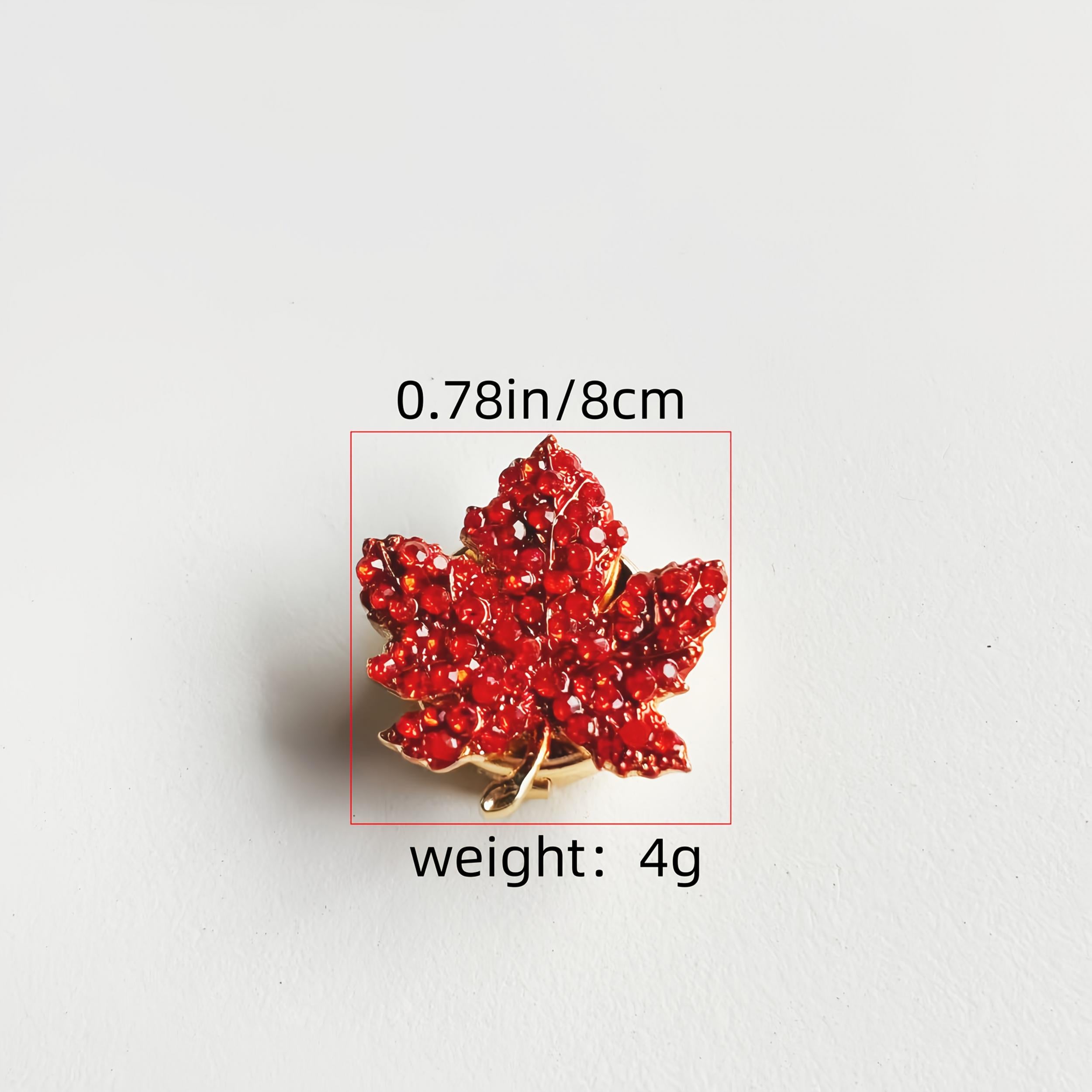 2pcs Red Maple Leaves Rhinestone Button Covers for Shirts