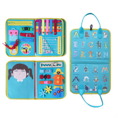 Montessori Busy Board Sensory Toys 5-in-1 for Toddlers 1-3 Yrs