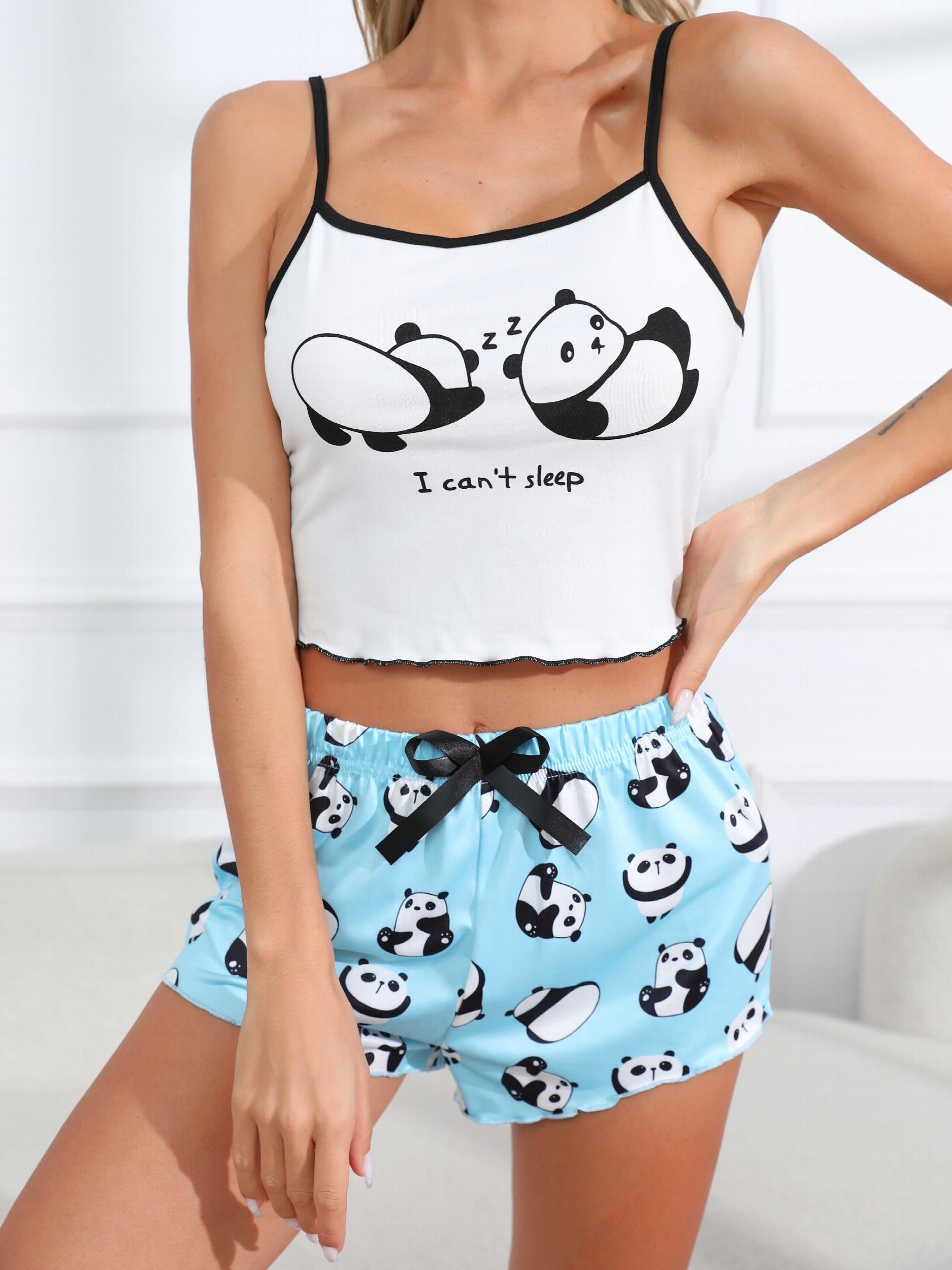 Panda Print Lounge Set Women's Loungewear