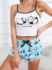 Panda Print Lounge Set Women's Loungewear
