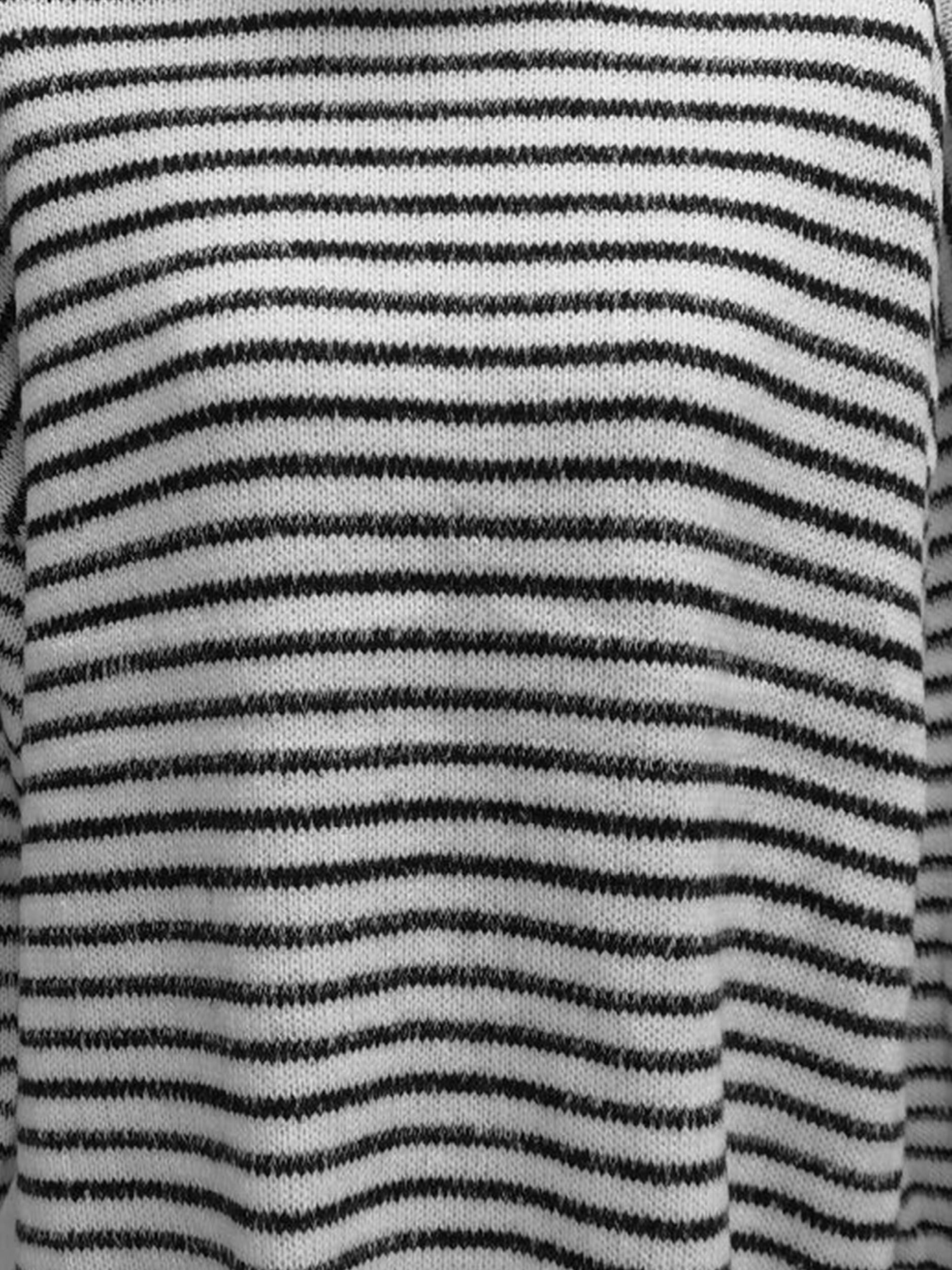  Stripe Print High Neck Sweater