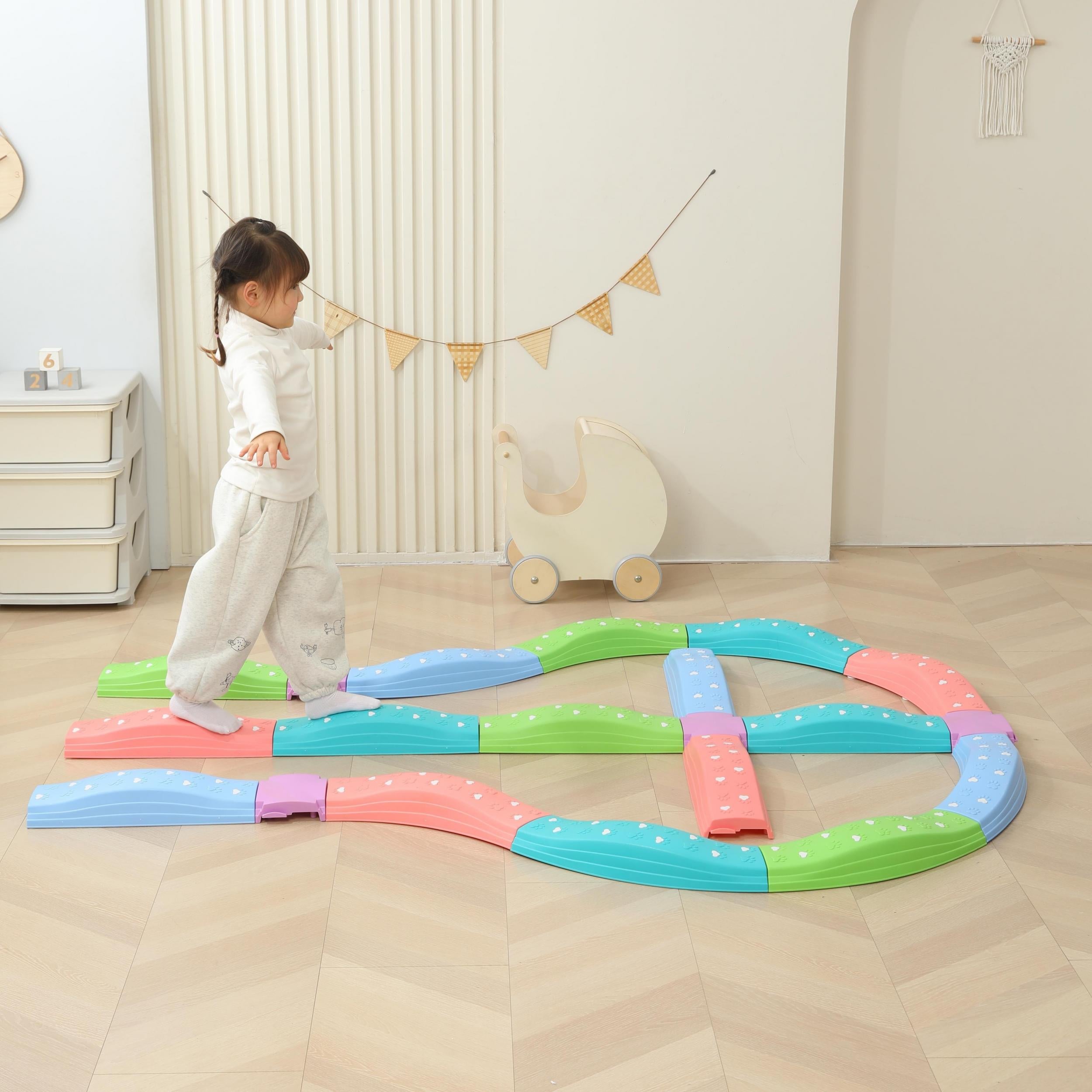 4pcs Colorful Balance Beam Set - Improve Balance Strength and Coordination