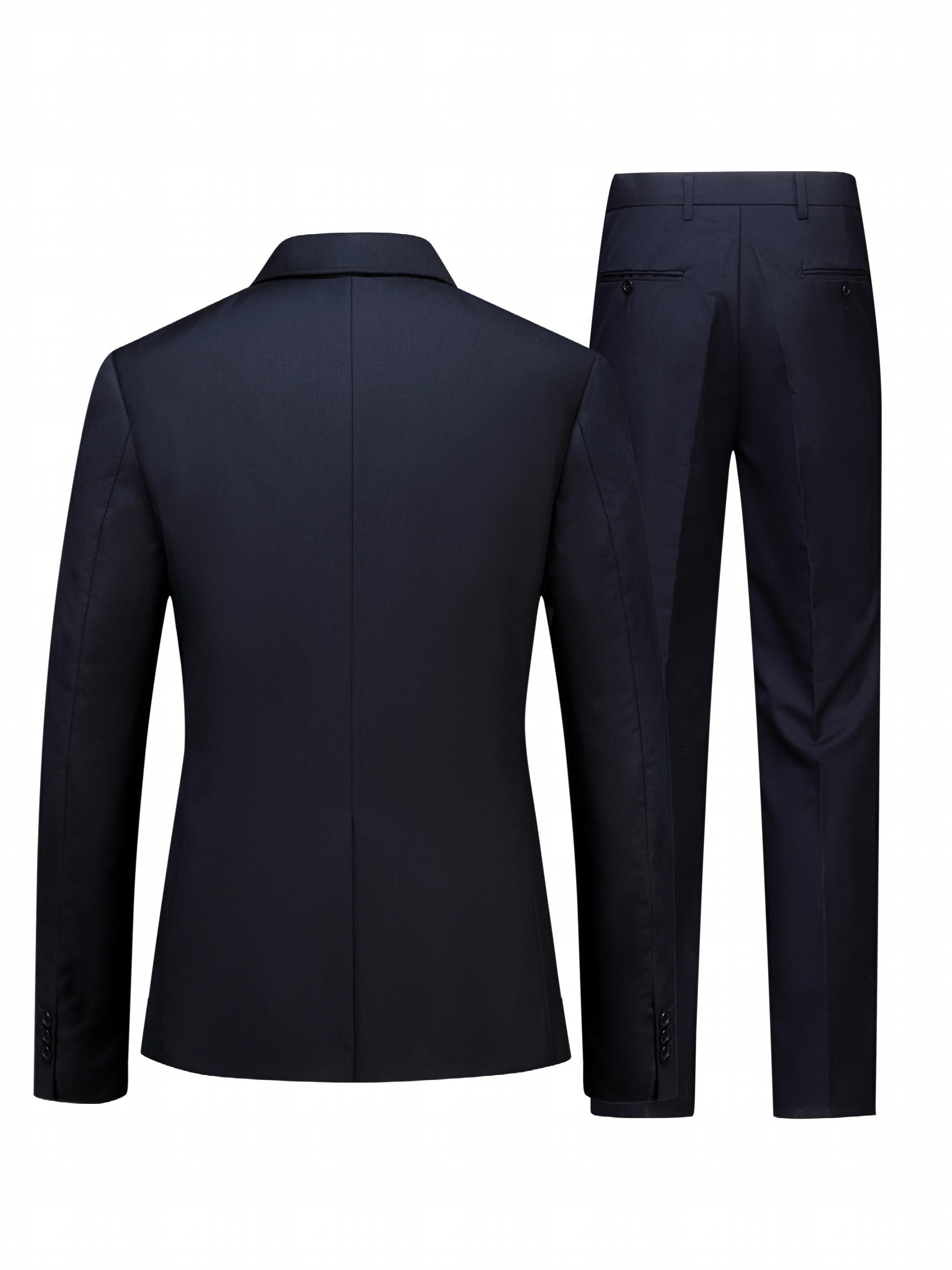 Men's 2-Piece Suit Jacket & Dress Pants Set for Business Dinner Wedding