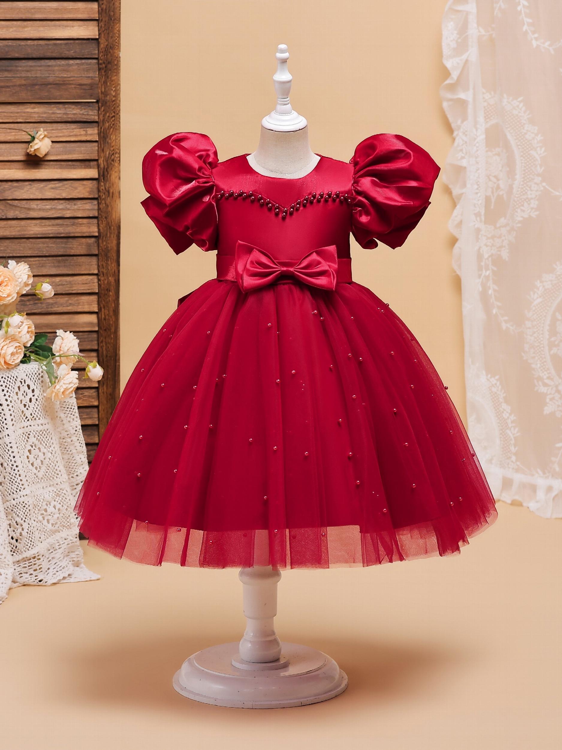 Girl's Princess Tutu Dress For Birthday Flower Girl Wedding Dress