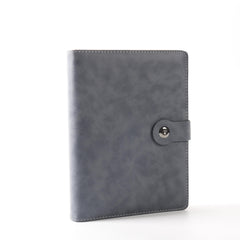 Retro Loose leaf Metal Clip & Pen Holder Leather Business Notebook