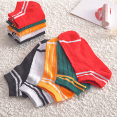 5 Pairs Striped Ankle Socks Lightweight Women's Stockings