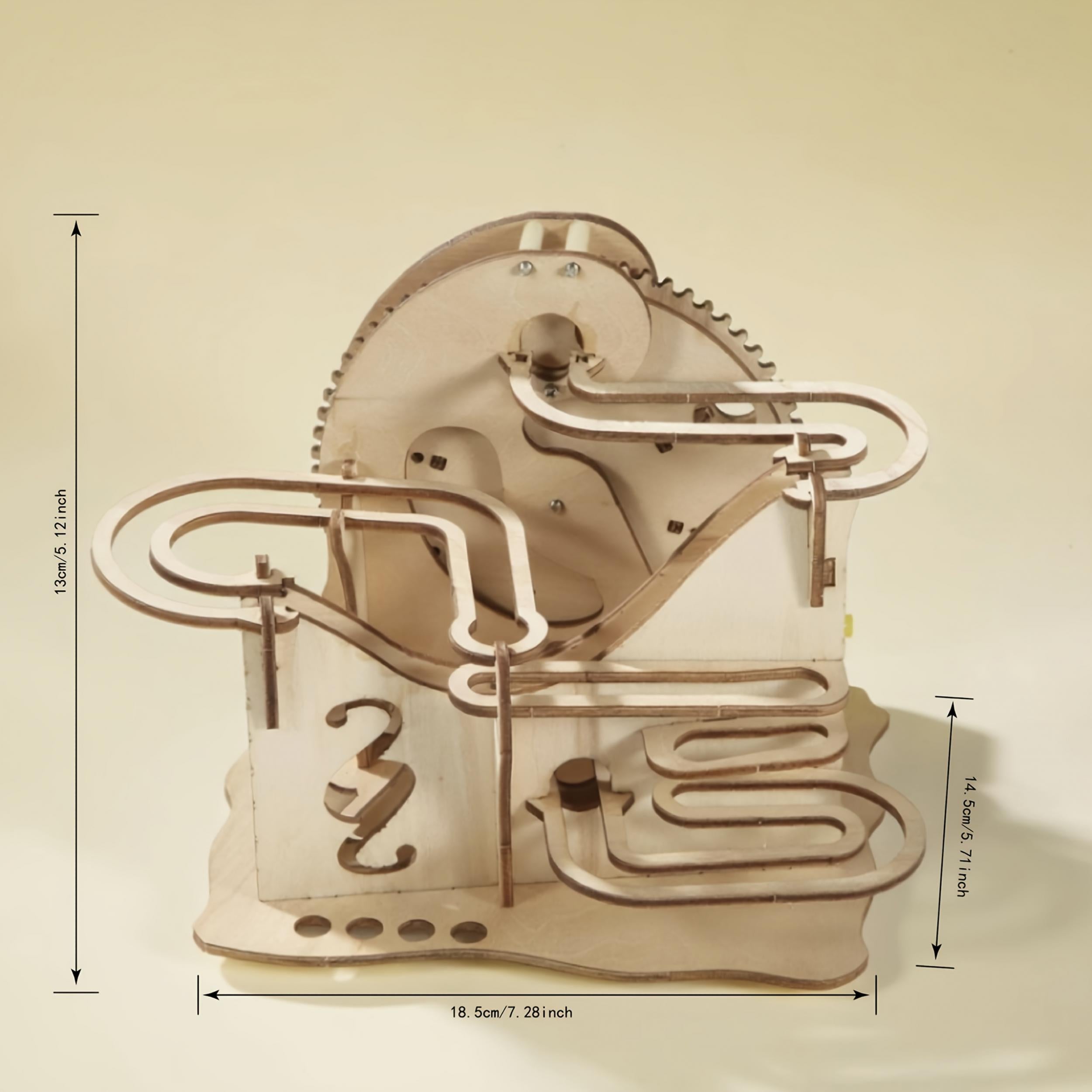 DIY 3D Wooden Marble Run Puzzle Kit Rotating Mechanical Model