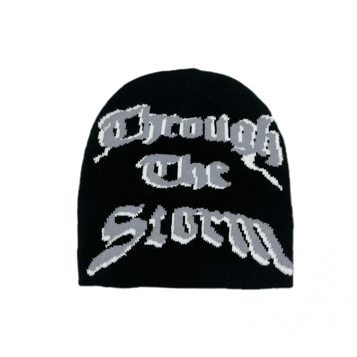 Y2K Beanie Cap Hats with Candy Gothic Letter & Lightning Pattern Unisex
