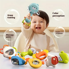 12pcs Animal Baby Bed Bell Rattle Toy - Sensory Development Toys