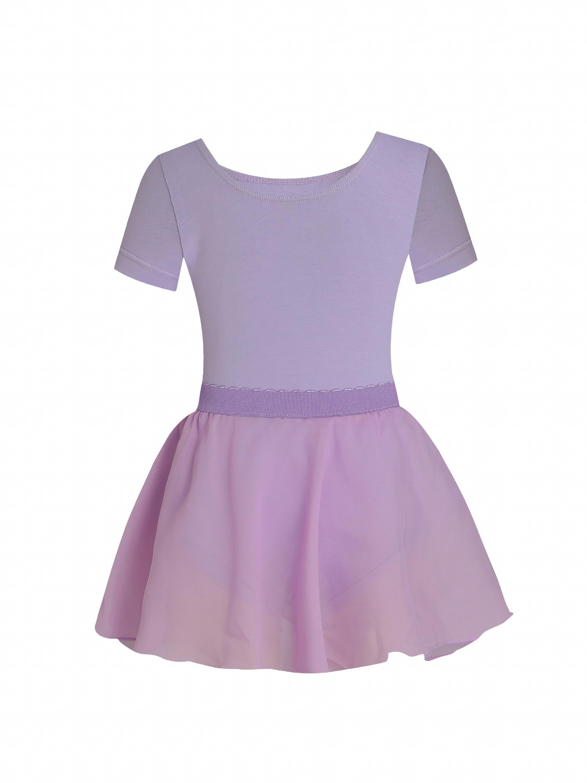 Girls Casual Chiffon Ballet Dress Short Sleeve Costume