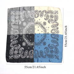 Paisley Print Bandana Square Scarf Neck Hair Accessory