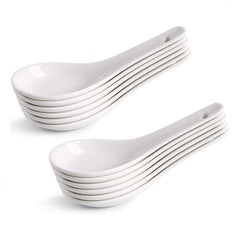 12pcs Ceramic Soup Spoon Modern Dessert Tableware Restaurant Home