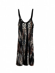 Leopard Print Slip Lounge Dress Backless Home Dress