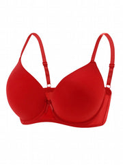 Glossy Thick Cup Bras & Bow T Shirt Bra Lingerie