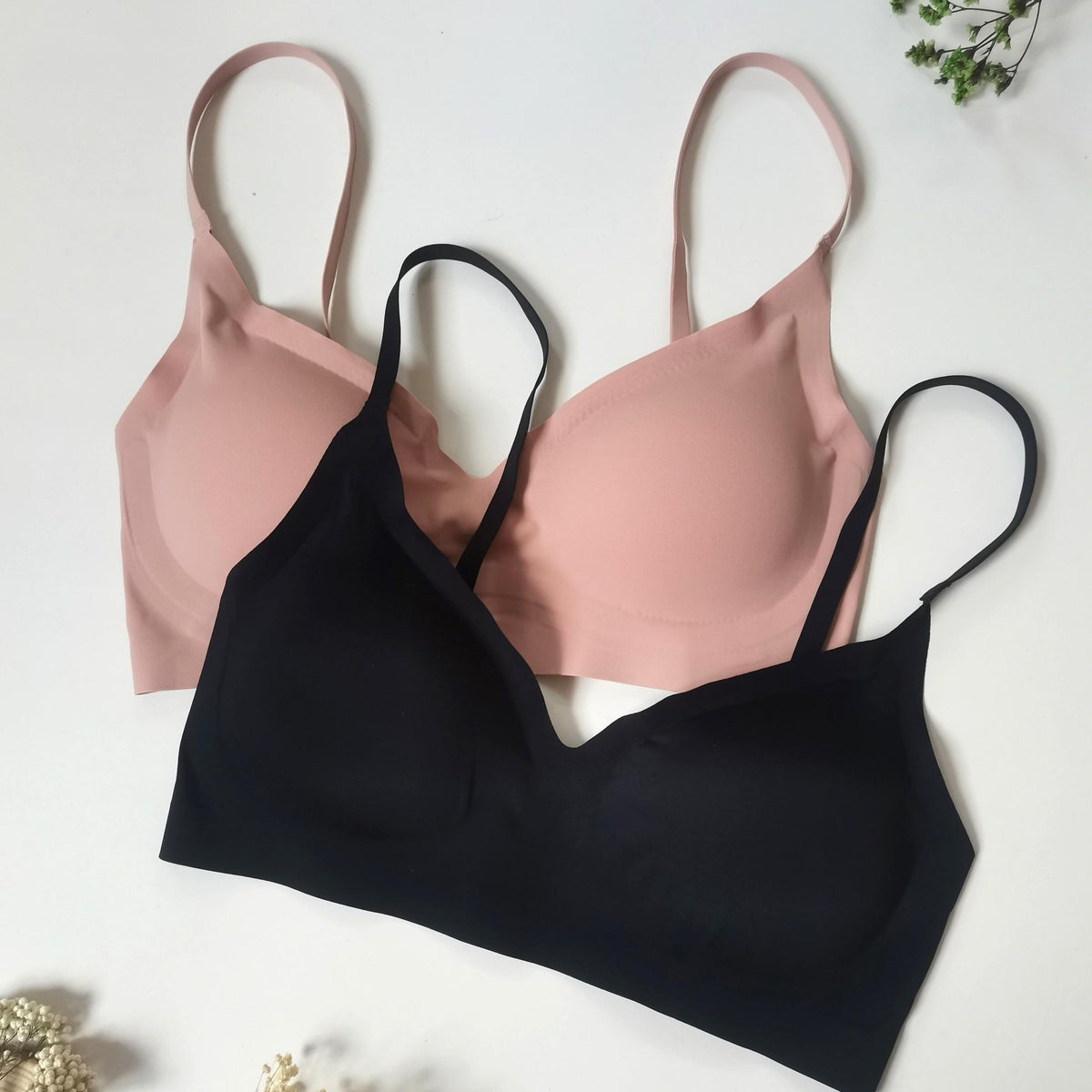 2pcs Seamless Wireless Bras Comfy & Breathable Intimates Bra