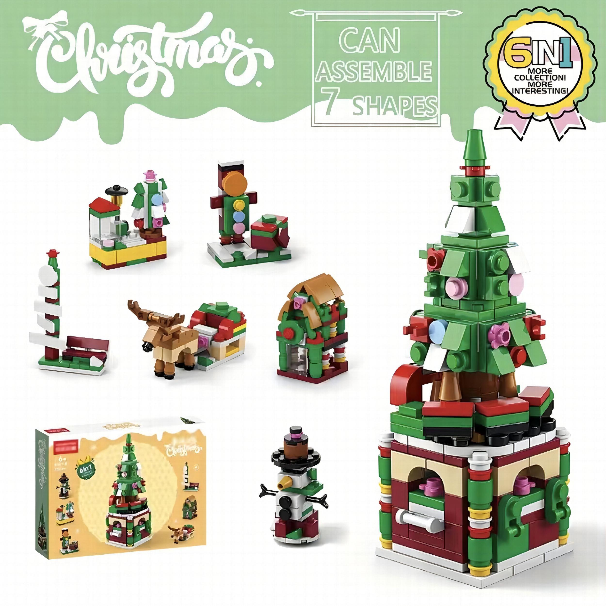 Christmas Series Small Assembly Building Blocks Santa Claus Toy for Children