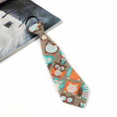 Kids College Style Cartoon Animals Tie - Boys & Girls Students