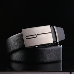 Men's Auto Buckle Leather Belt Business Suit Waist Strap