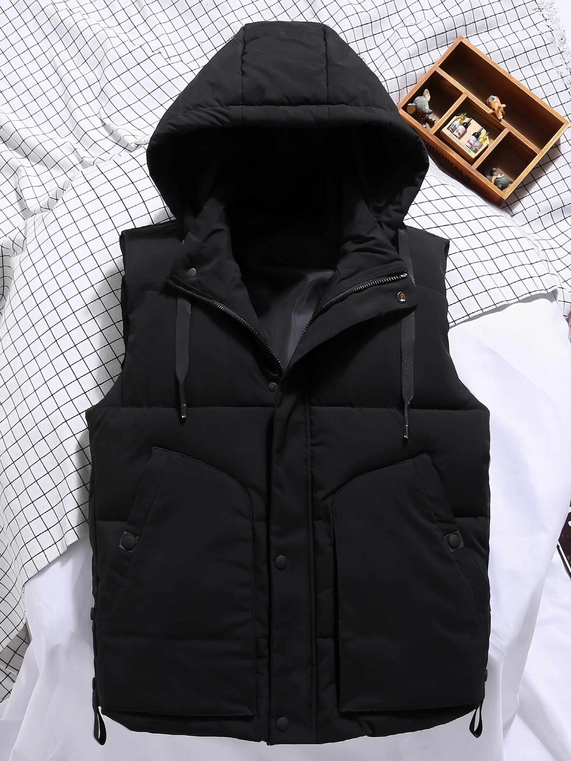 Men's Hooded Zip Up Vest for Autumn Winter Outdoor Activities