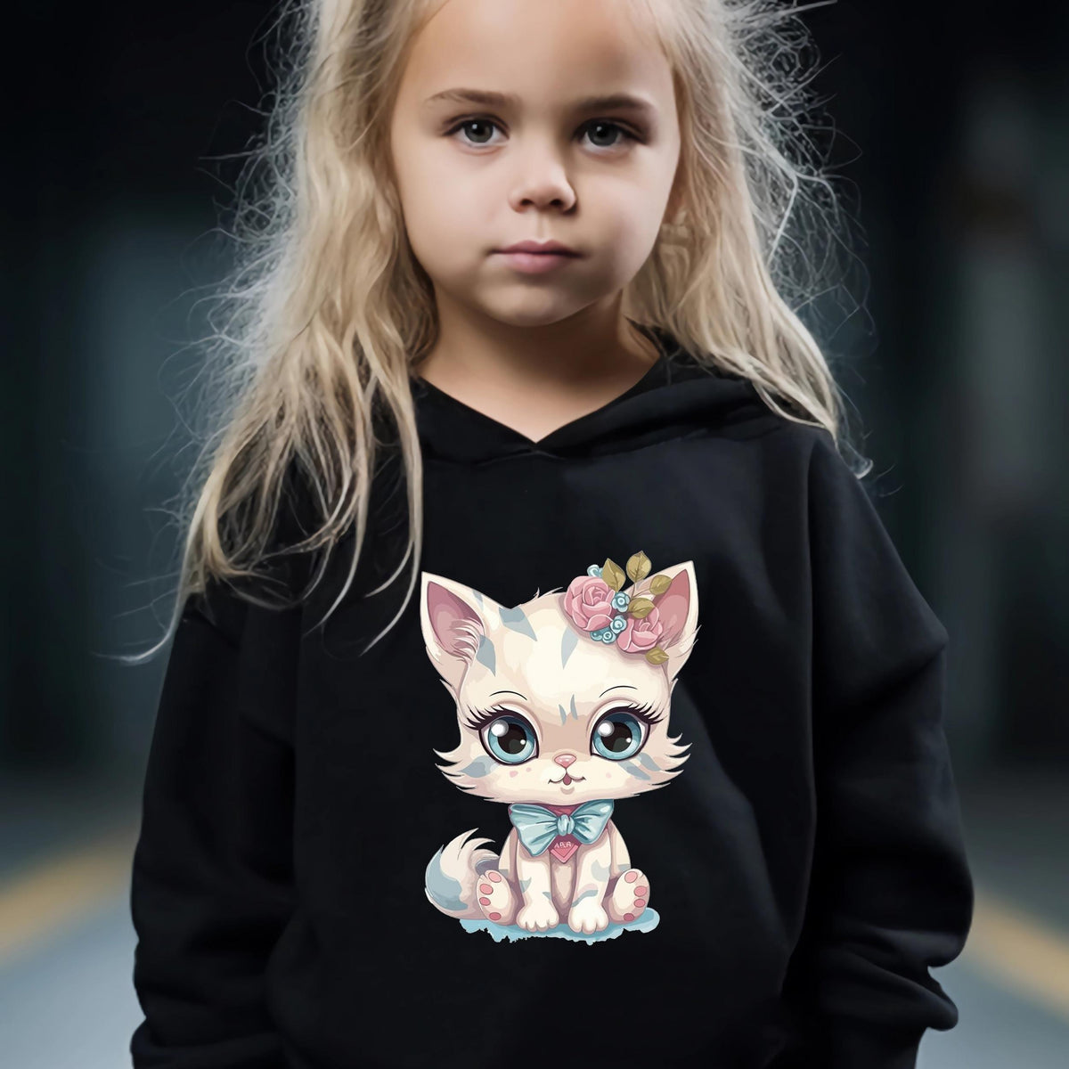 Cat Print 2pcs Girls Outfits For Sports Spring Fall Outdoor Gift