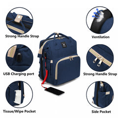 Diaper Bag Backpack with Changing Station Large Capacity Waterproof Sunshade