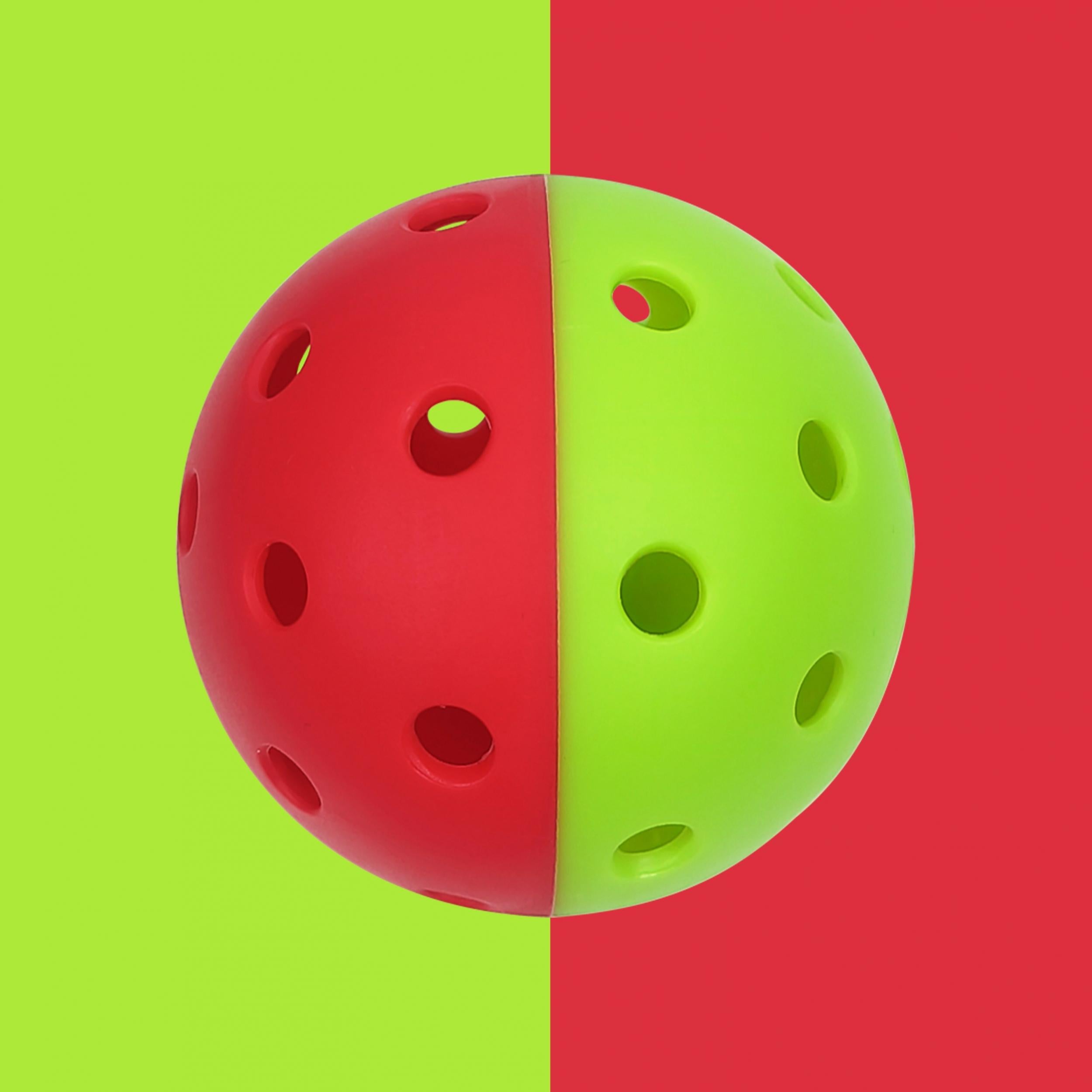 3pcs Red And Green Pickleball for Outdoor Sports - High Durability