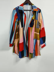 Plus Size Casual Blouse Women's Plus Long Sleeve Button Up