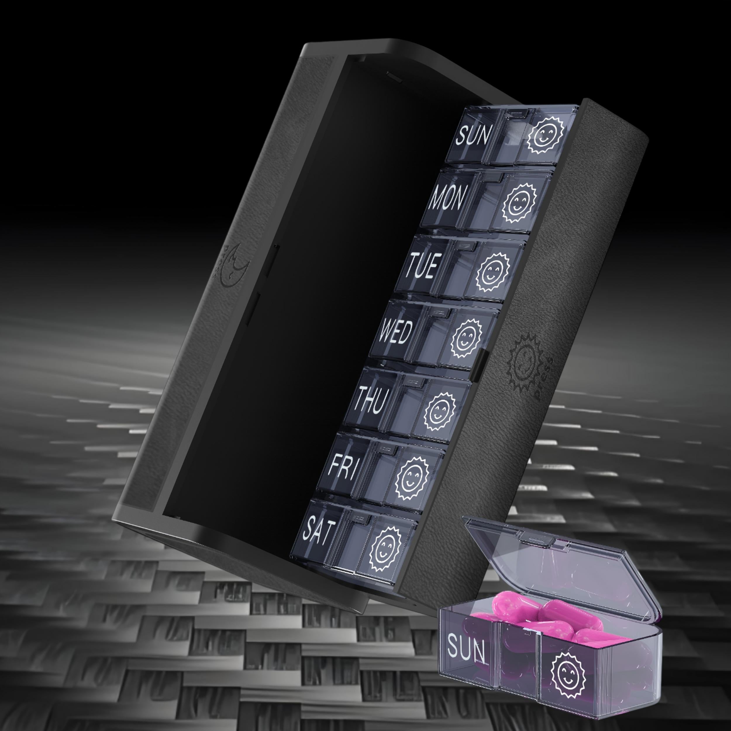 Portable 7-Day Pill Organizer AM PM Compartments Large Travel Medicine Box